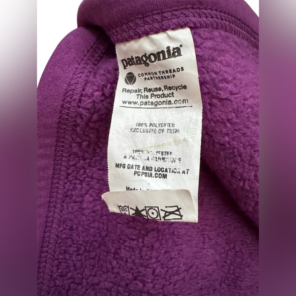 🫟 Patagonia Vintage Polartec Fleece Scarf Purple - Picture 2 of 3